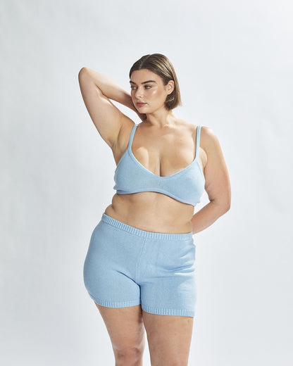 Drew Knit Bralette Sky Blue
